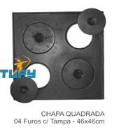 CHAPA P/FOGAREIRO 4FS. QUAD.C/TAMPA 46X46