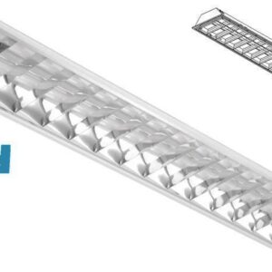 LUMINARIA EMBUTIR ALETADA FLUORESCENTE 2X32W (LUMICENTER)