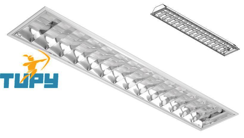 LUMINARIA EMBUTIR ALETADA FLUORESCENTE 2X32W (LUMICENTER)